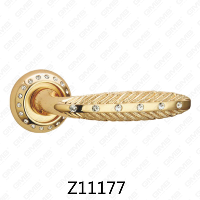 مقبض باب من سبائك الزنك من الألومنيوم مع روزيت مستدير من زماك (Z11177)