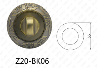 مقبض باب ألومنيوم من سبائك الزنك من زاماك شعار دائري (Z20-BK06)