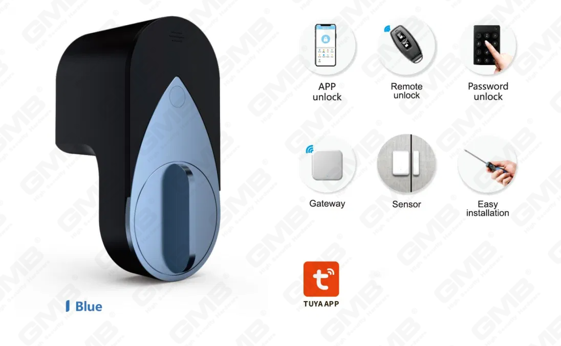 European Upelless Tuya App Password Password Parseprint Remote Wireless Digital Smart Door Lock (U012)