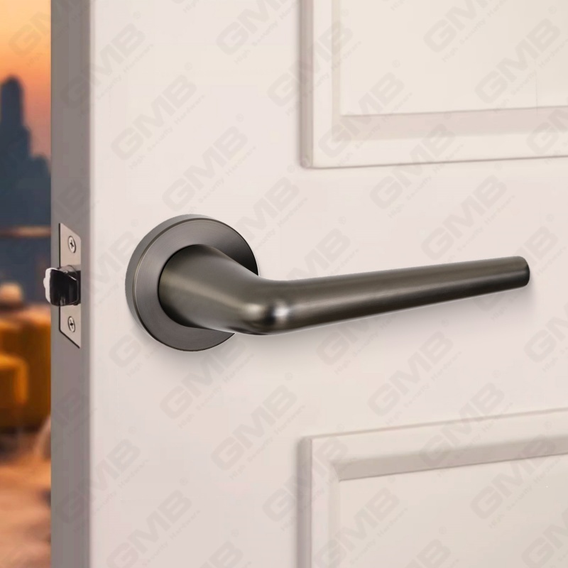 مقبض قفل باب منقسم من سبائك الزنك الصلبة الحديثة البسيطة على وردة مستديرة (Z062405)