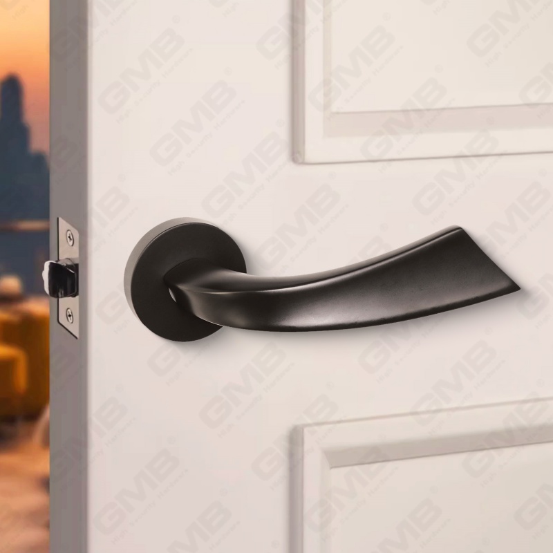 مقبض قفل باب منقسم من سبائك الزنك الصلبة الحديثة البسيطة على وردة مستديرة (Z062417)