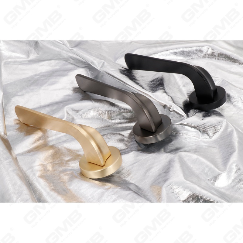 مقبض قفل باب منقسم من سبائك الزنك الصلبة الحديثة البسيطة على وردة مستديرة (Z062402)