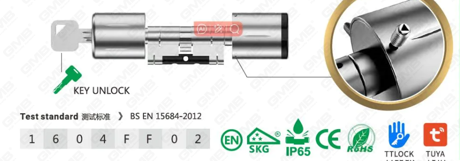 طرق عالية الأمان متعددة غير متكافئة IP65 كلمة مرور لوحة مفاتيح WIFI WIFI Digital Digital قابلة للتعديل ملف تعريف TUYA/TT APP SMART Electronic Lock Cylinder