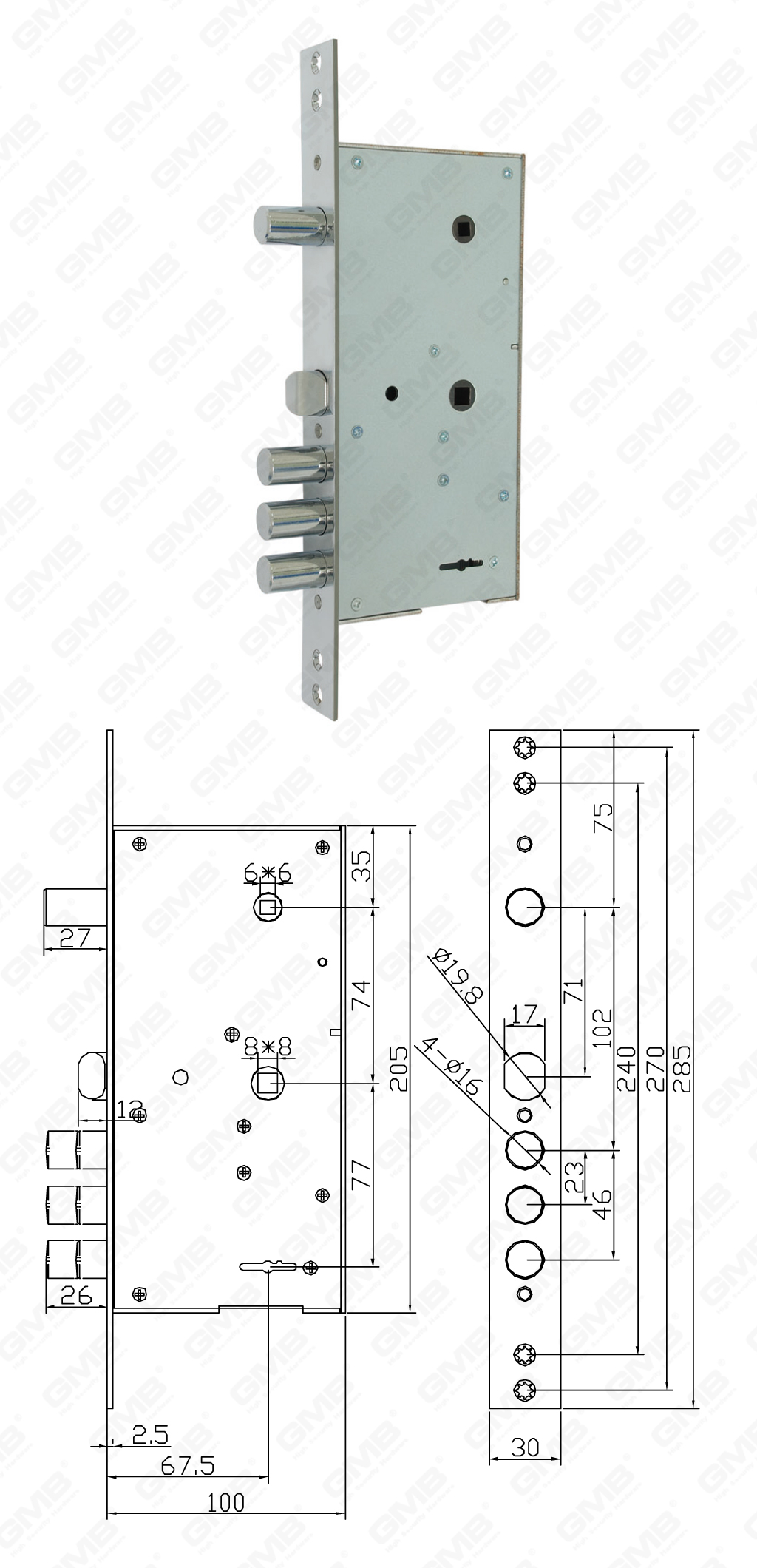 01 مرتفع الأمن نقر Lock_262RL-40