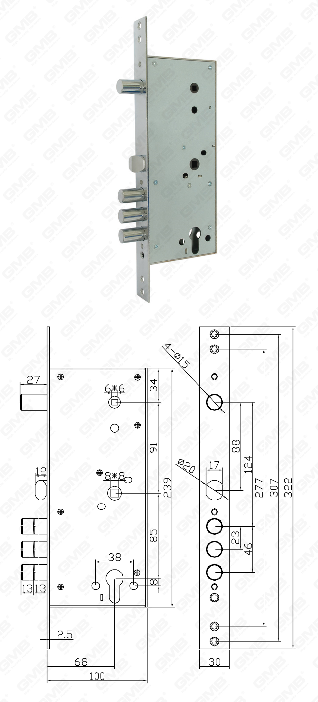 01 مرتفع الأمن نقر Lock_262RL-C-44
