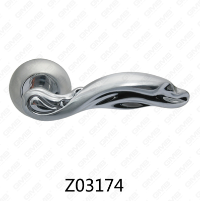 مقبض باب من سبائك الزنك من الألومنيوم مع روزيت مستدير من زماك (Z02174)