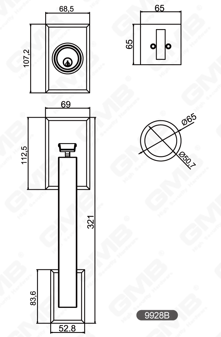 01 قبضة مقبض قفل سلسلة 36