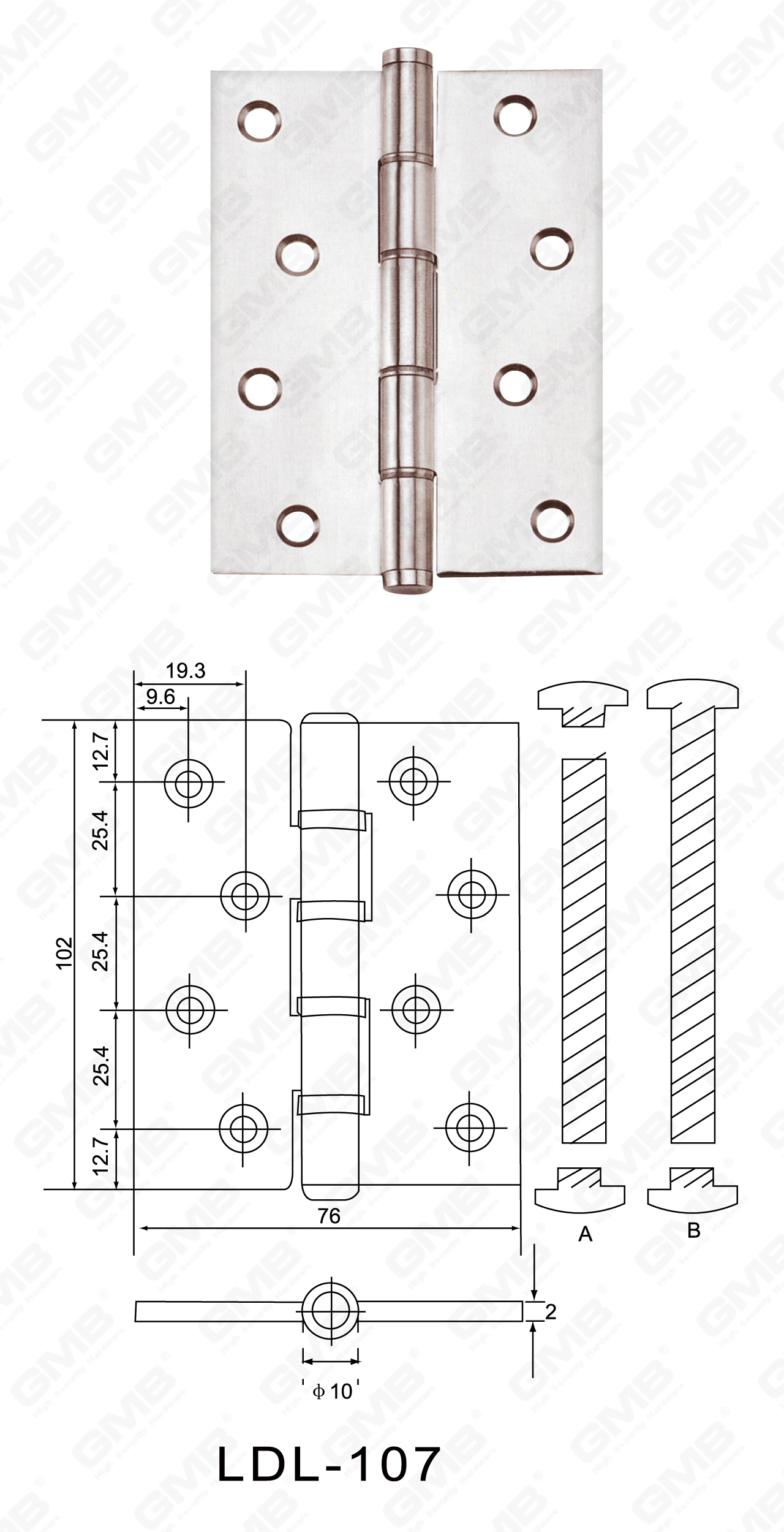 Stainless Steel Hinge Series_LDL-107-20