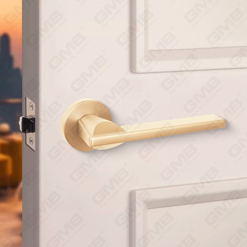 مقبض قفل باب منقسم من سبائك الزنك الصلبة الحديثة البسيطة على وردة مستديرة (Z062407)