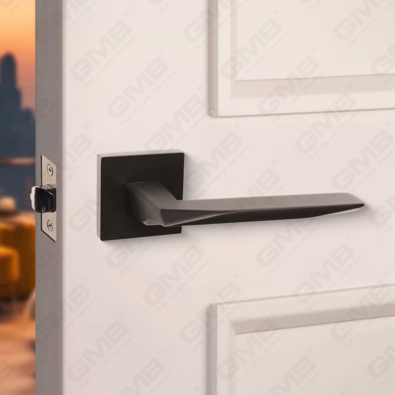 مقبض قفل باب منقسم من سبائك الزنك الصلبة الحديثة البسيطة على وردة مربعة (Z072504)