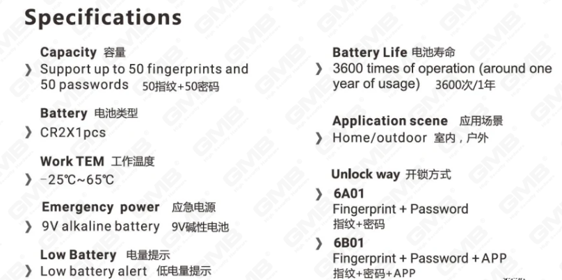 أمن عالي الأمن IP65 WiFi Digital Phoildprint Password Tuya/TT App Sterk Smart Electronic Badlock