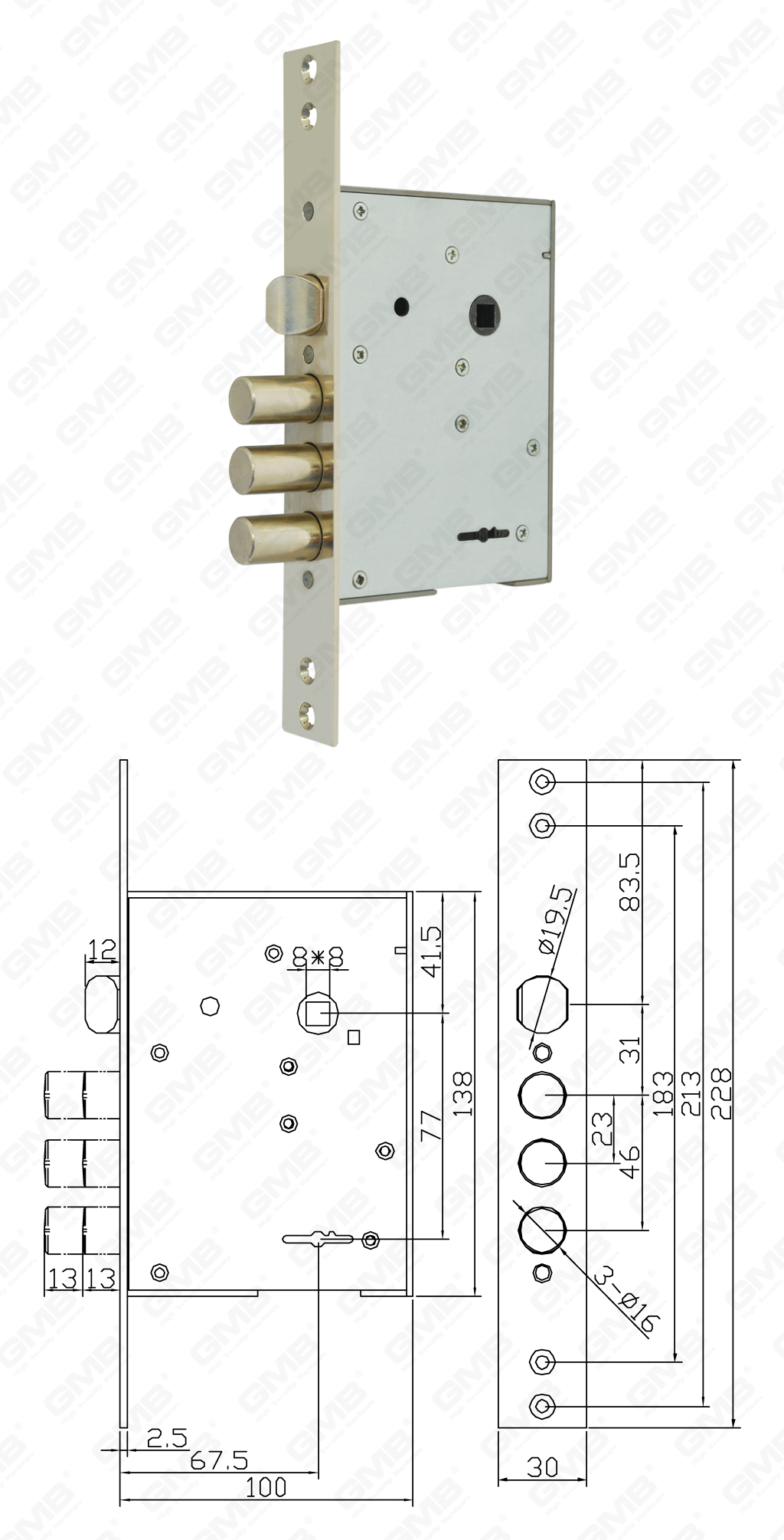 01 مرتفع الأمن نقر Lock_262KS-36