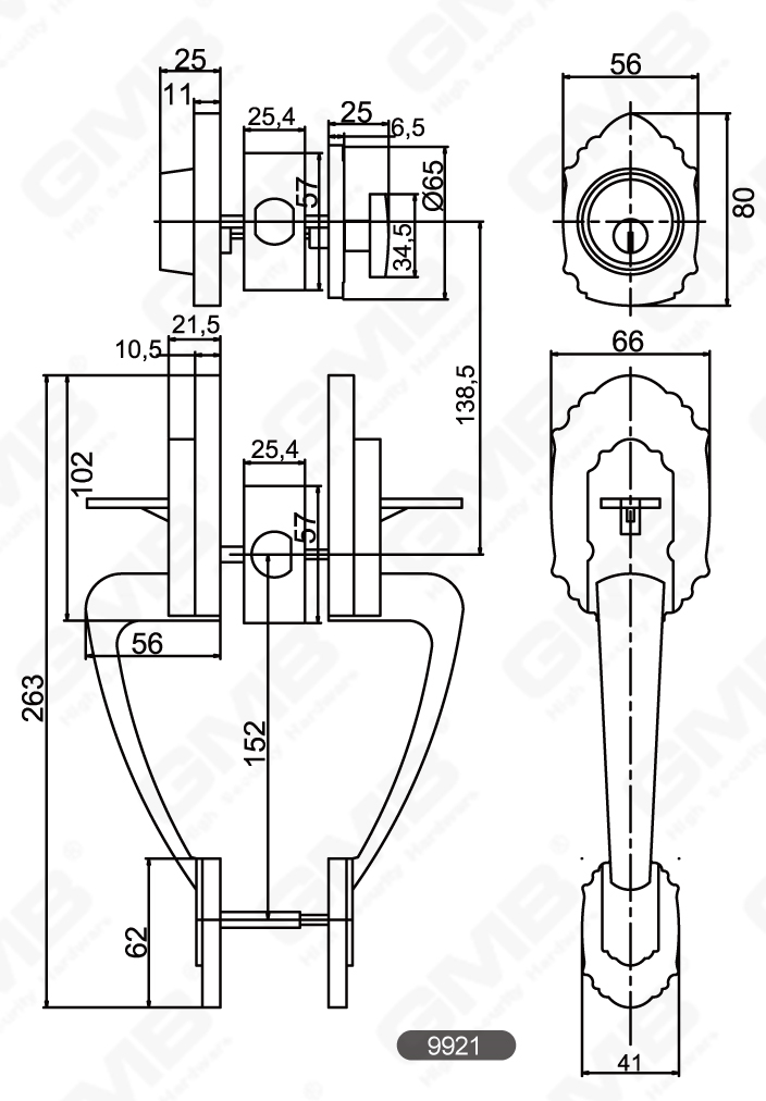 01 قبضة مقبض القفل سلسلة 24