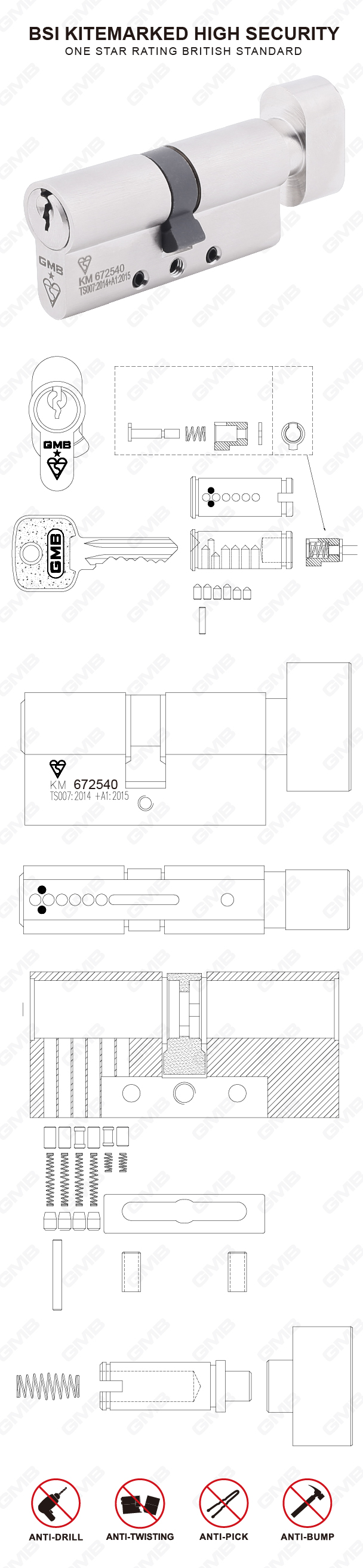 04 BSI High Security Cylinder_672540 مع Turn Knob 