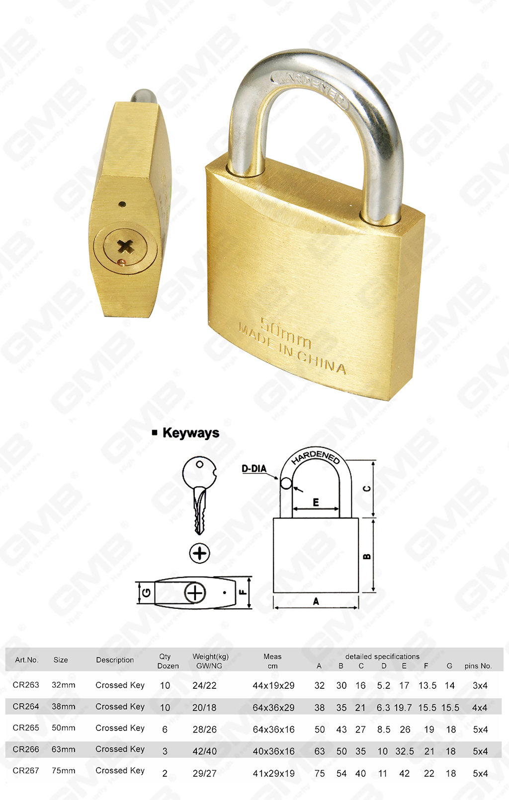 挂锁 网站 图 1_ 【020】 Brass Padlock-48