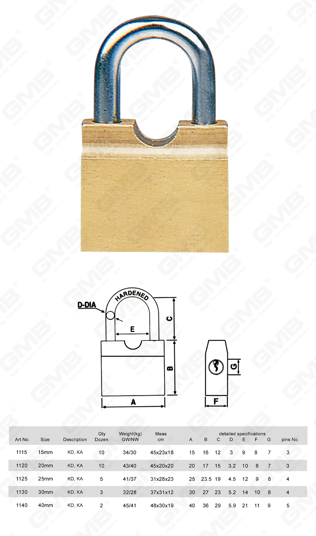 挂锁 网站 网站 1_ 【006】 Brass Padlock (فتح جانبي) -18