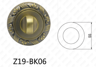 مقبض باب ألومنيوم من سبائك الزنك من زاماك شعار دائري (Z19-BK06)