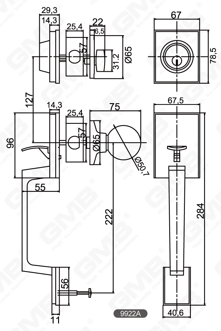 01 قبضة مقبض القفل سلسلة 26