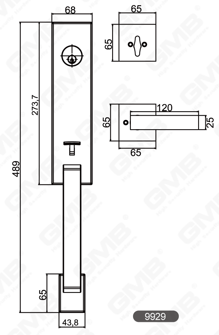 01 قبضة مقبض قفل سلسلة 38