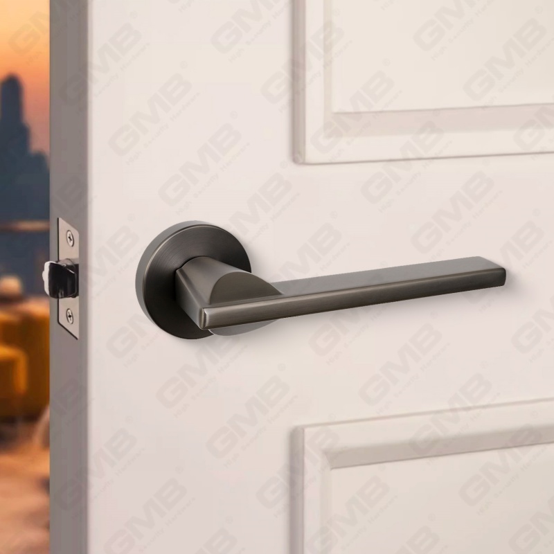 مقبض قفل باب منقسم من سبائك الزنك الصلبة الحديثة البسيطة على وردة مستديرة (Z062407)