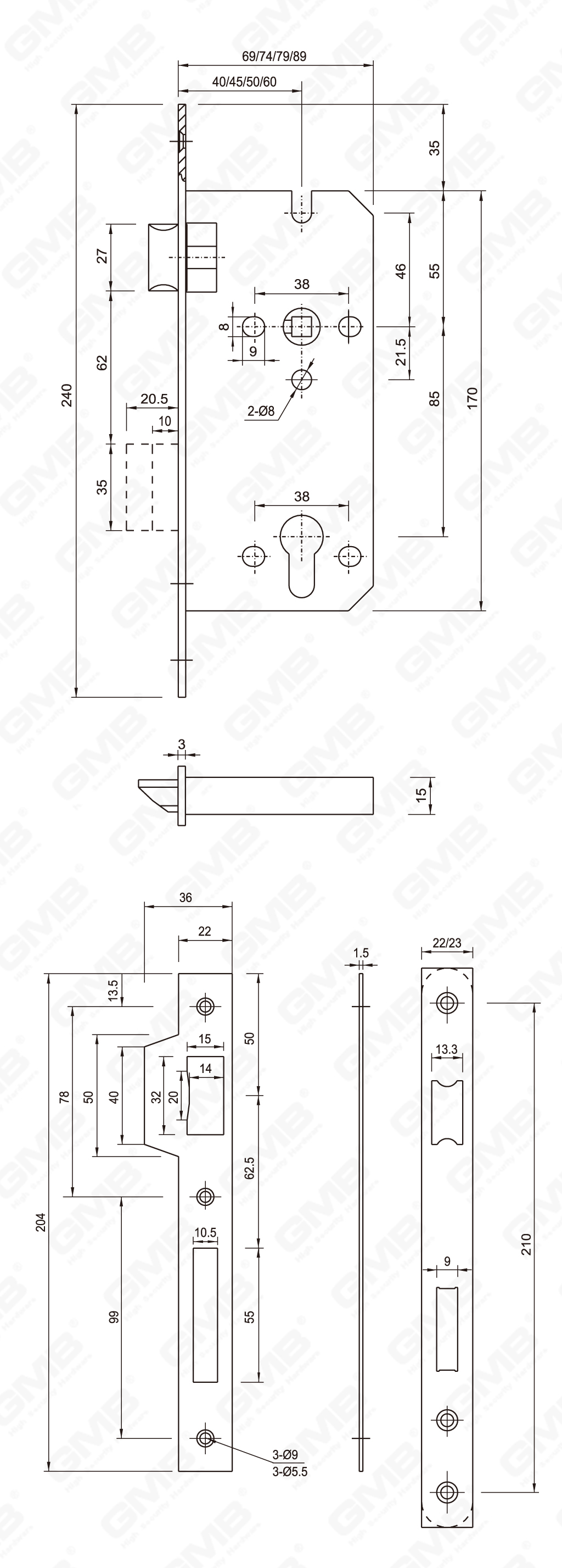 04 الفولاذ المقاوم للصدأ LOCK_4085Z-54