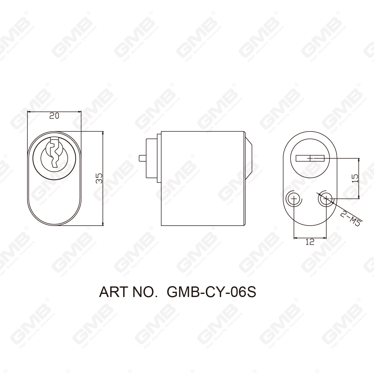 网站新增锁芯 -7 孔椭圆锁 -06S-07