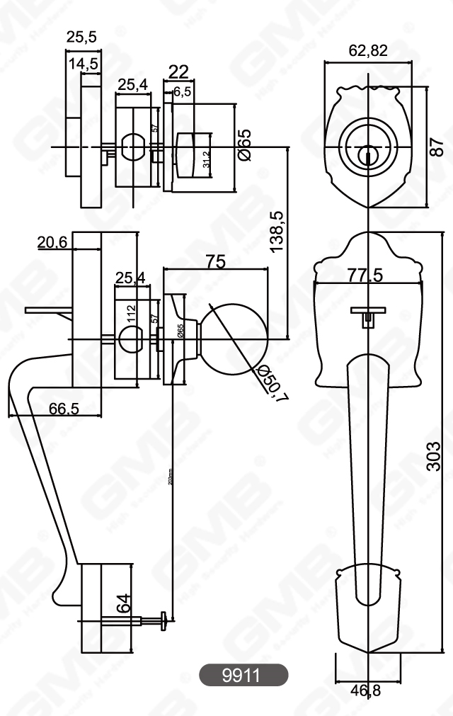 01 قبضة مقبض قفل سلسلة 04