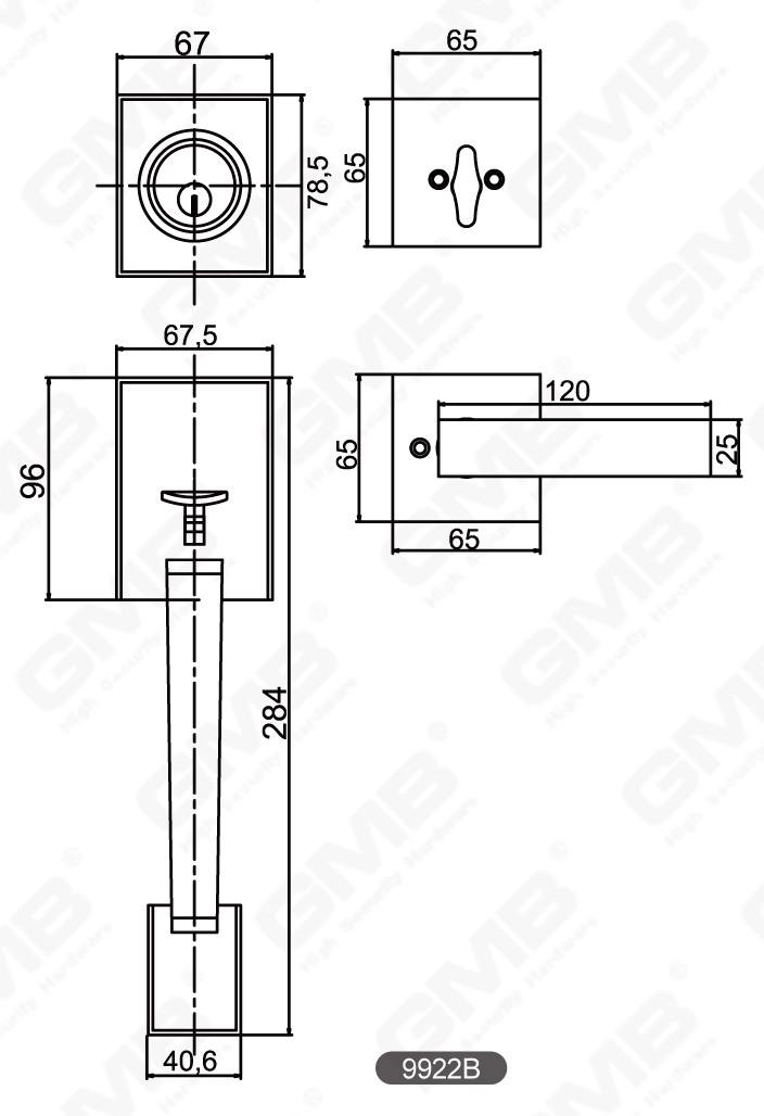 01 قبضة مقبض القفل سلسلة 28