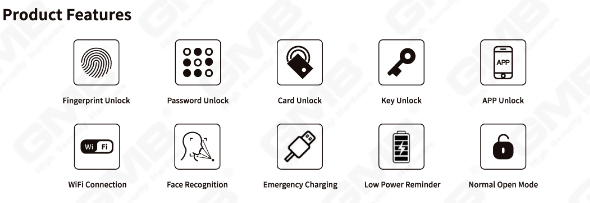 بطاقة بصمة عالية الأمان/بطاقة RFID/WIFI/TUYA/TT APP/مع قفل الباب الذكي الرقمي الذكي للكاميرا (830)