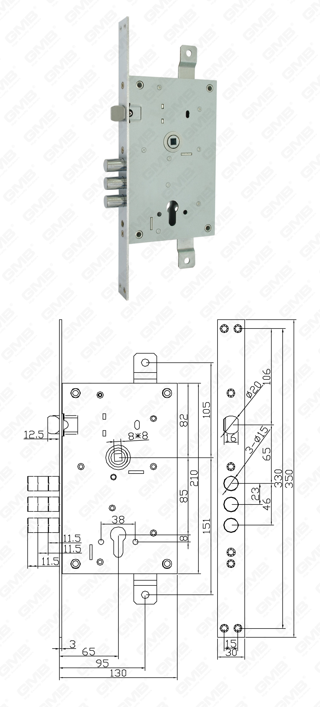 01 مرتفع الأمن نقر Lock_352RL-46