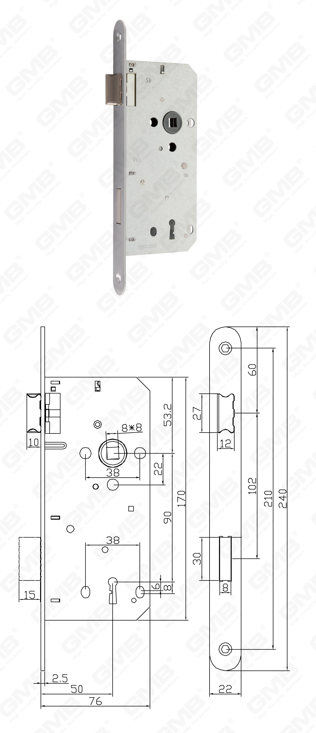 02 قفل نقر 第二 部分BB90.50R-108