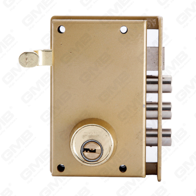 قفل أمان Nigh Latch Lock 3 دبوس فولاذي ديدبولت ثقب مفتاح زاماك مزلاج ريم قفل زاماك سحب قضيب حافة قفل اسطوانة (4500)