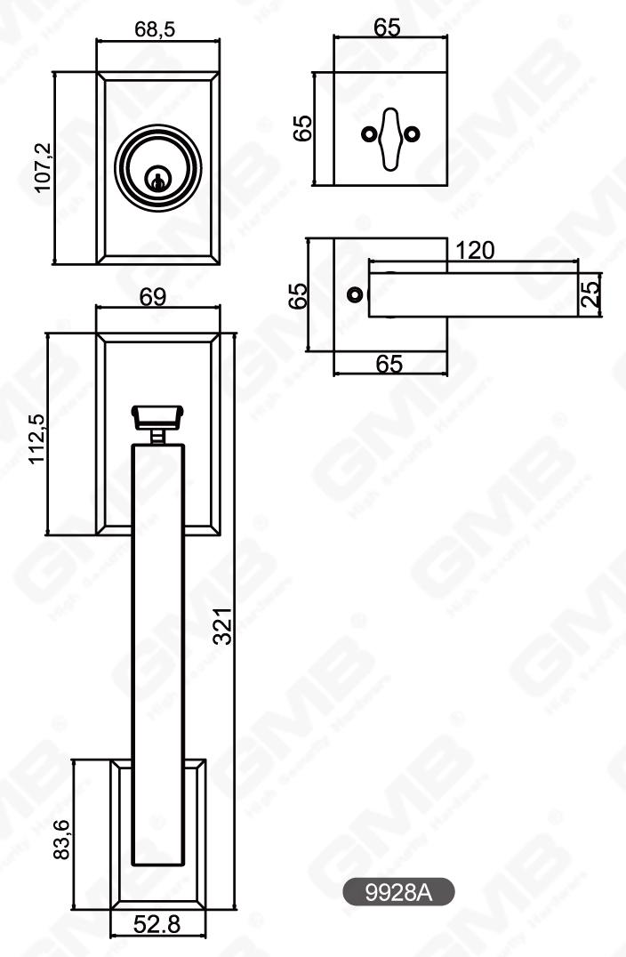 01 قبضة مقبض قفل سلسلة 34