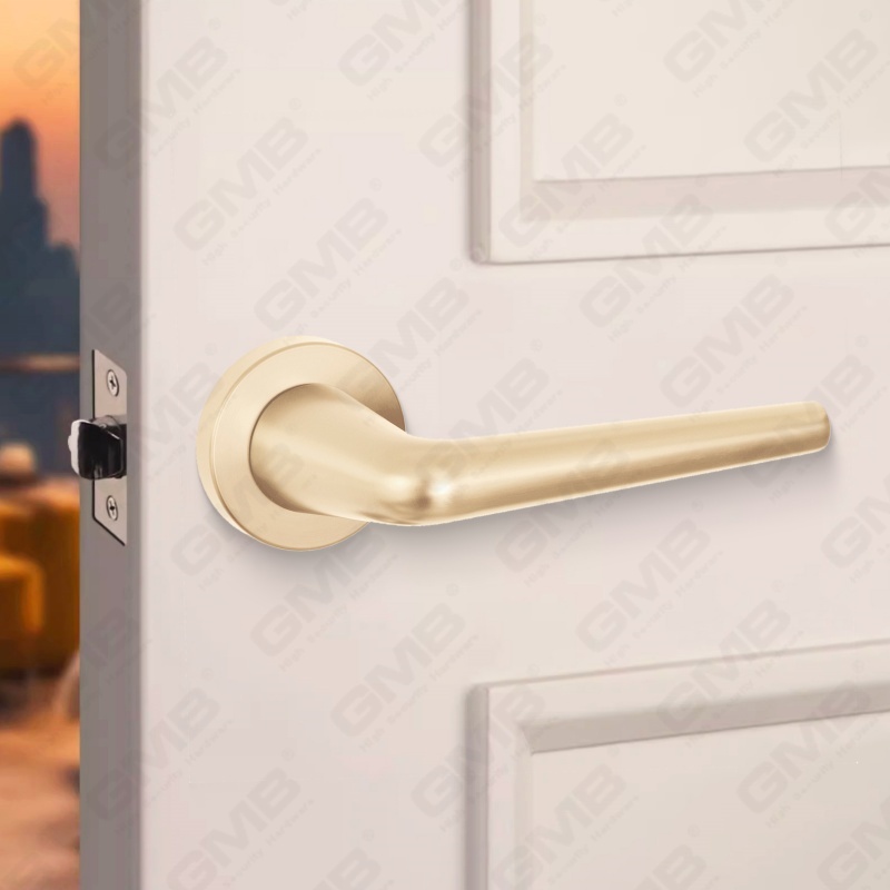 مقبض قفل باب منقسم من سبائك الزنك الصلبة الحديثة البسيطة على وردة مستديرة (Z062405)