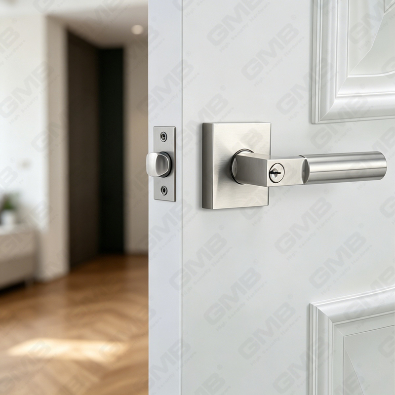 سلسلة قفل باب رافعة أنبوبية شديدة التحمل، قفل مقبض باب دخول مربع من سبائك الزنك (A2021)